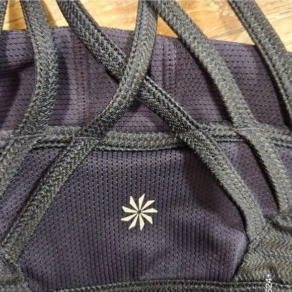 Athleta Black Strappy Sports Bra with Geometric Back - Picture 5 of 8